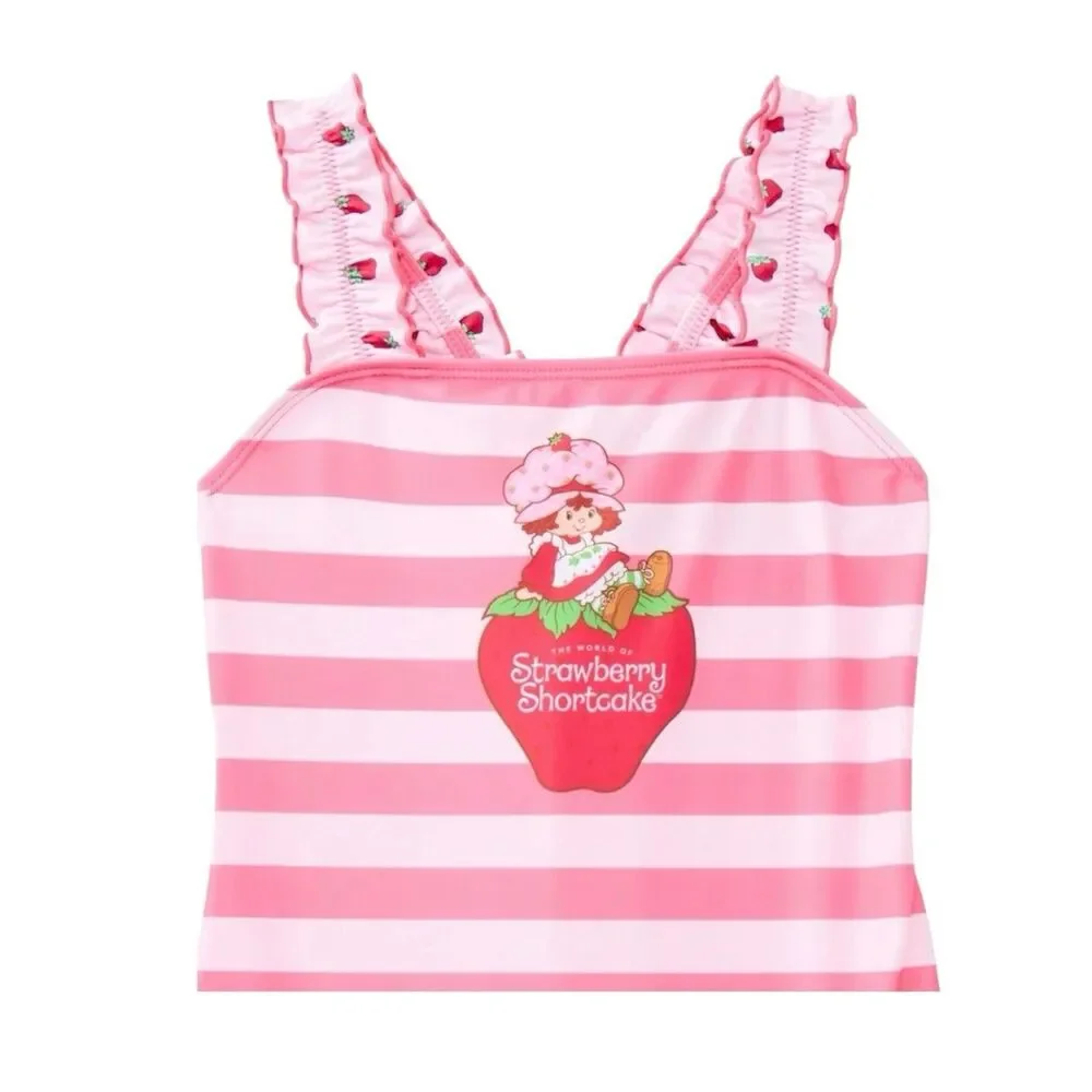 Dreamwave Apparel Girls Strawberry Shortcake Swimsuit One-Piece Size Medium (8)